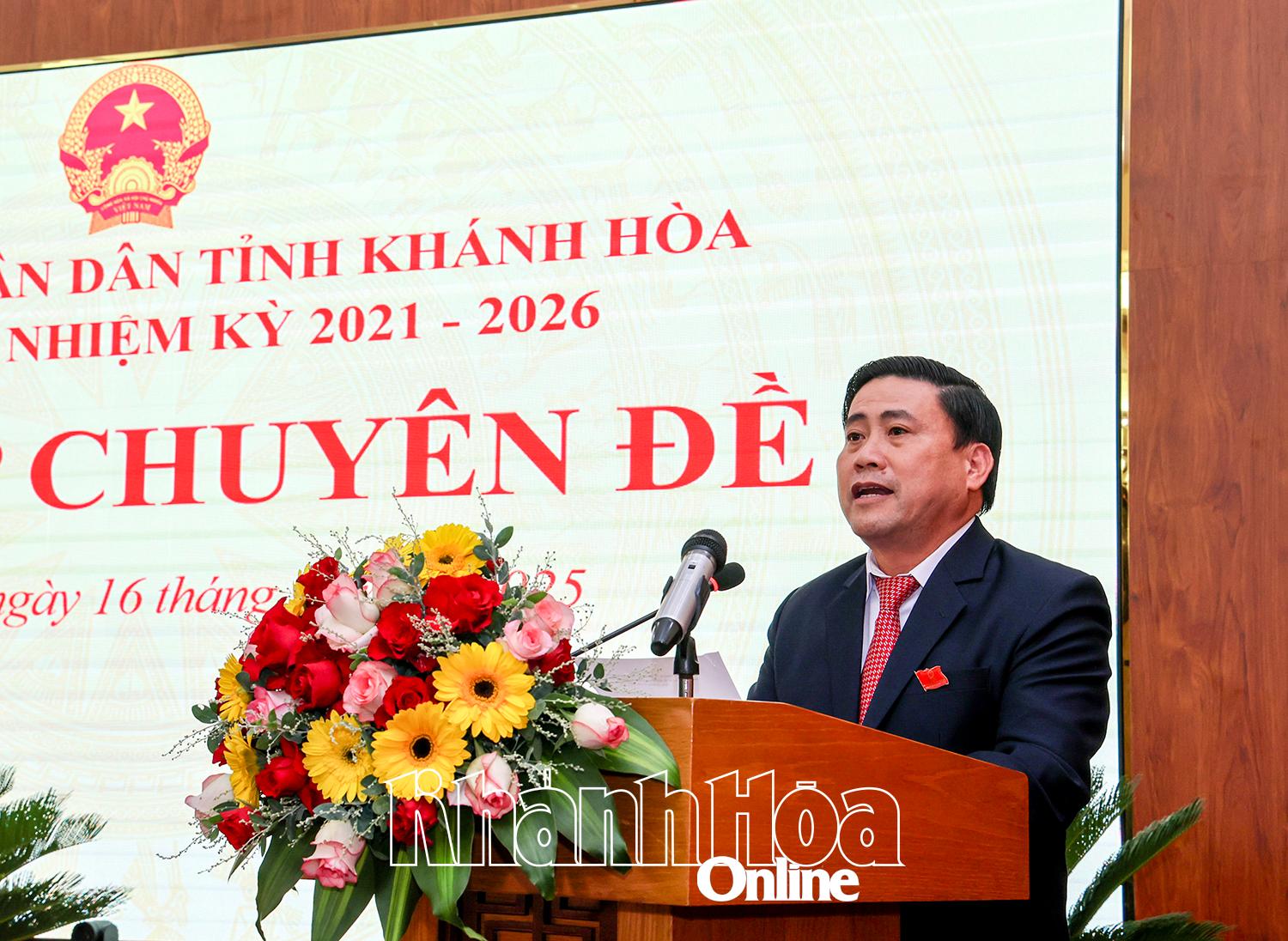 Đồng chí Lâm Đông phát biểu nhận nhiệm vụ