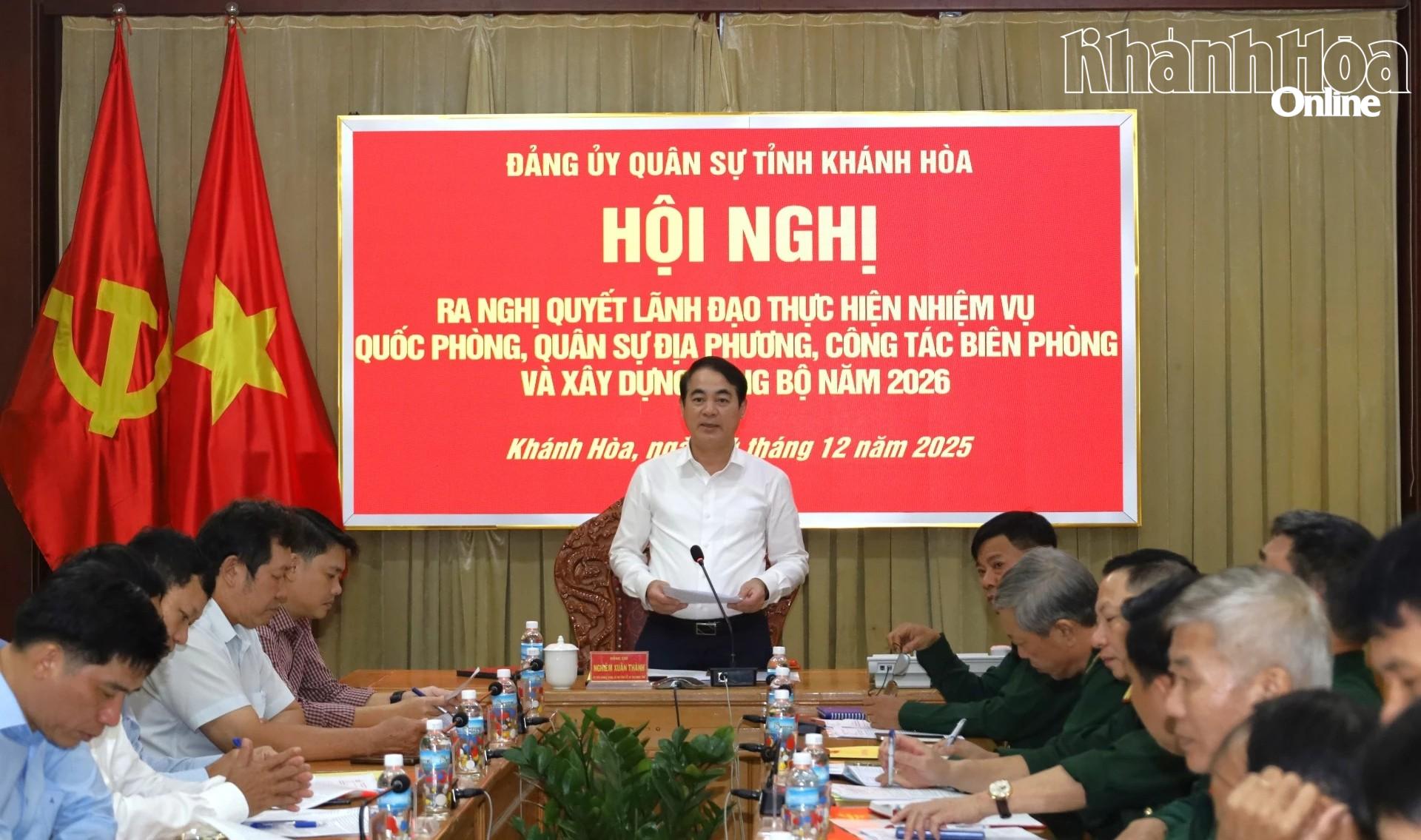 Bí thư Tỉnh ủy Nghiêm Xuân Thành phát biểu chỉ đạo tại hội nghị.