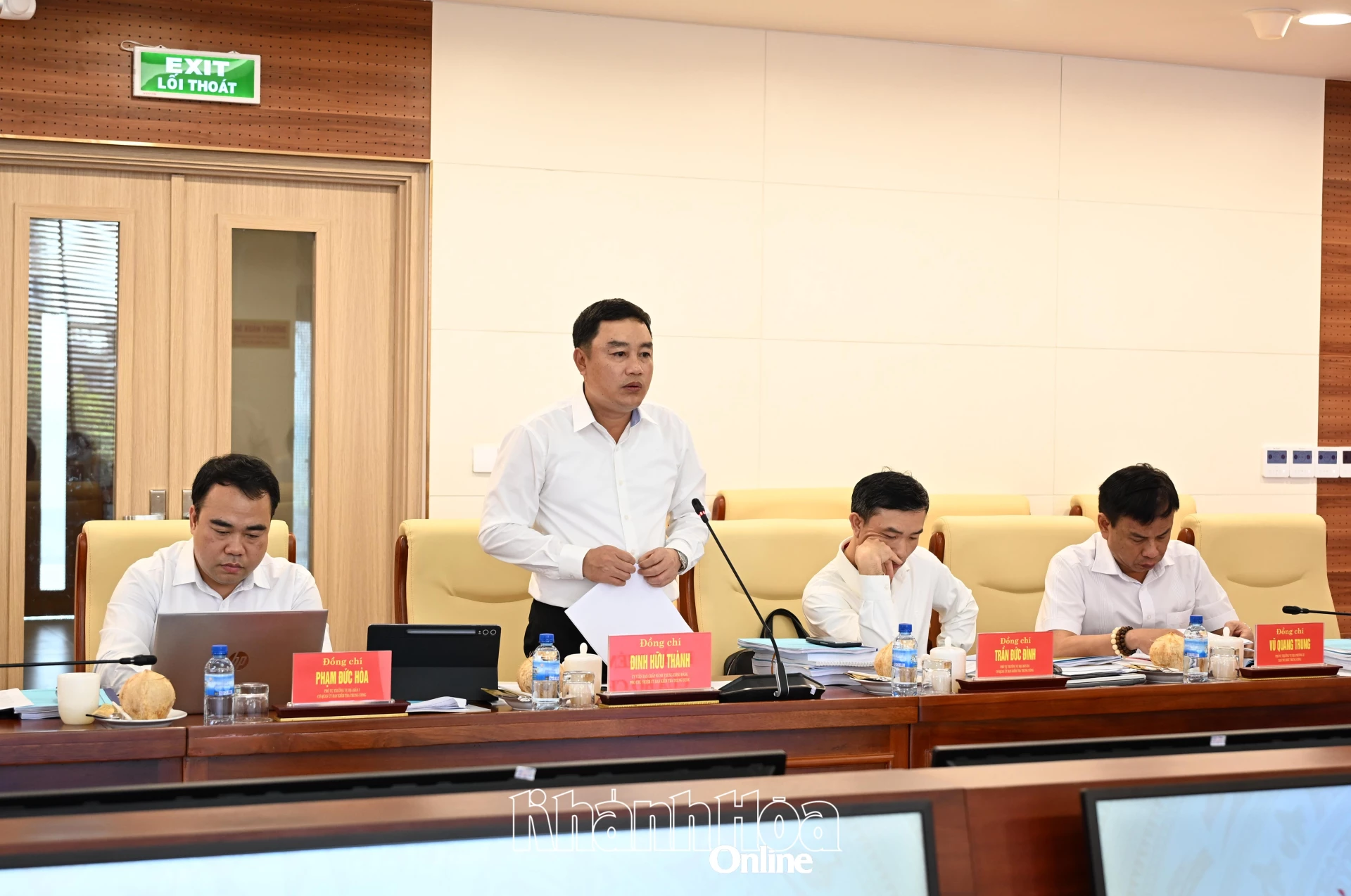 Đồng chí Đinh Hữu Thành - Ủy viên Trung ương Đảng, Phó Chủ nhiệm Ủy ban Kiểm tra Trung ương, Phó Trưởng Đoàn Kiểm tra, giám sát số 25 của Bộ Chính trị phát biểu định hướng nội dung làm việc.