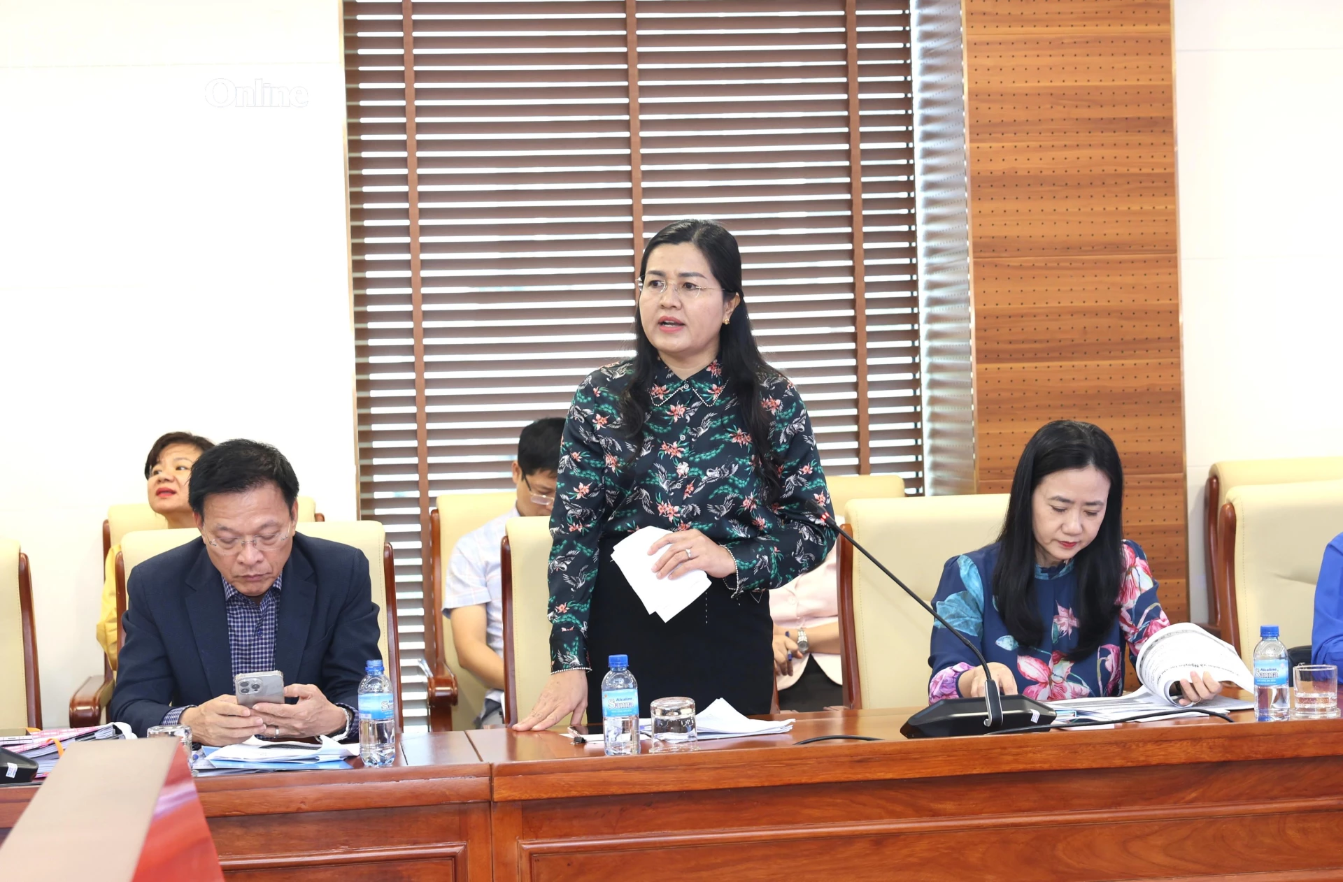 Lãnh đạo Hội Nông dân báo cáo tại hội nghị