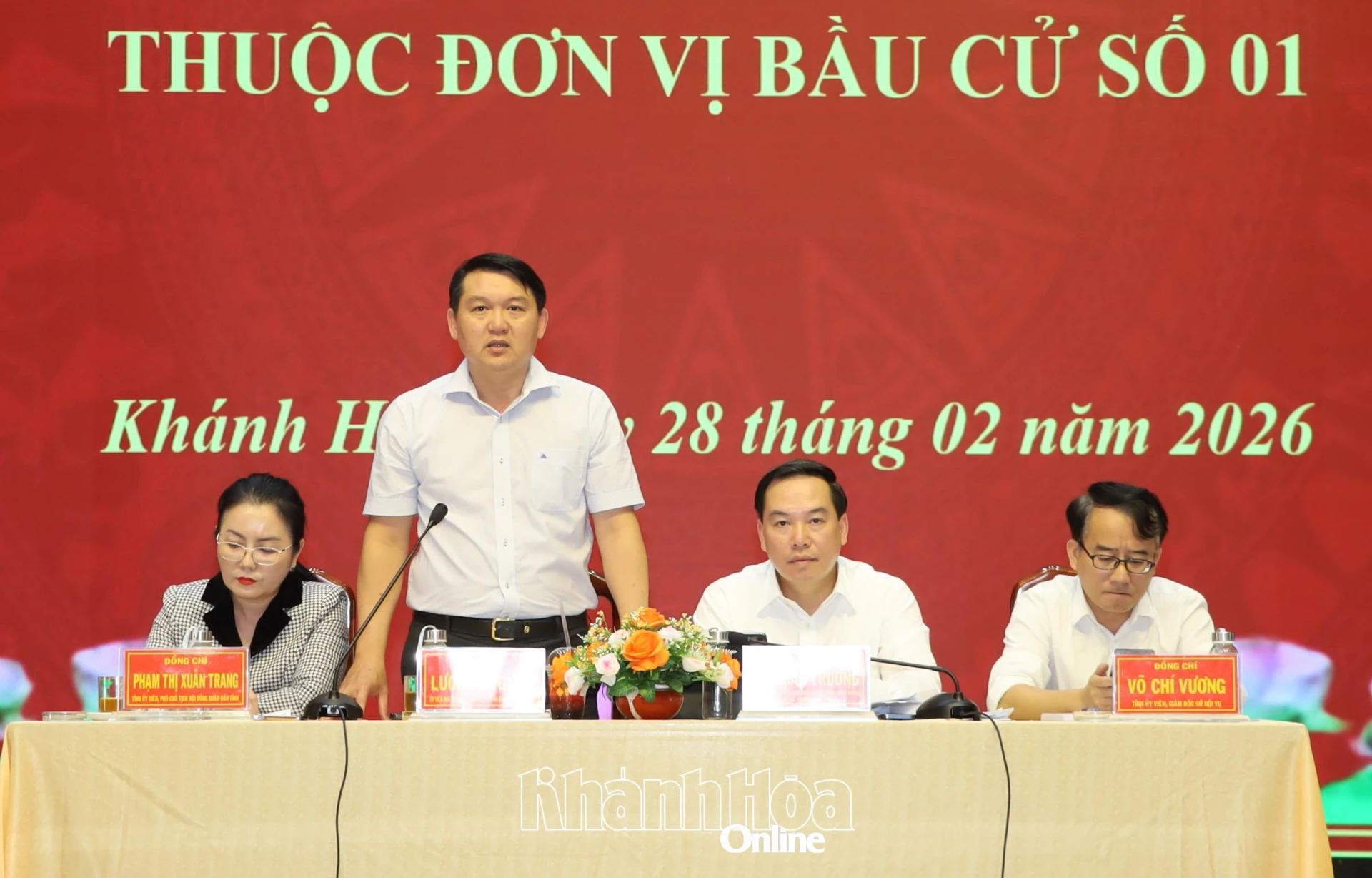 Đồng chí Lương Đức Hải phát biểu tại buổi làm việc.