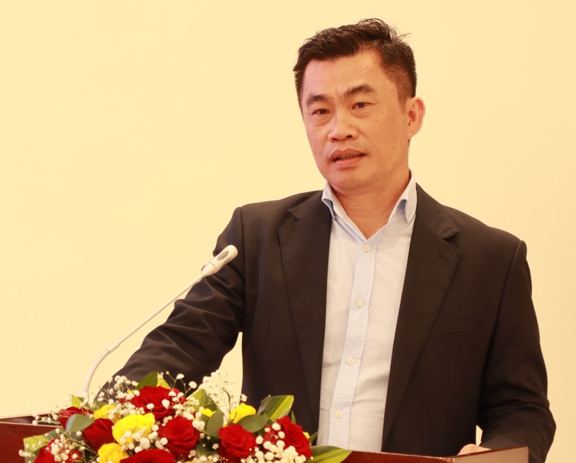 Ông Lý Nguyễn Nguyên Vũ - Giám đốc Sở Tư pháp Khánh Hoà, Cụm trưởng Cụm thi đua năm 2025 phát biểu nhận nhiệm vụ.