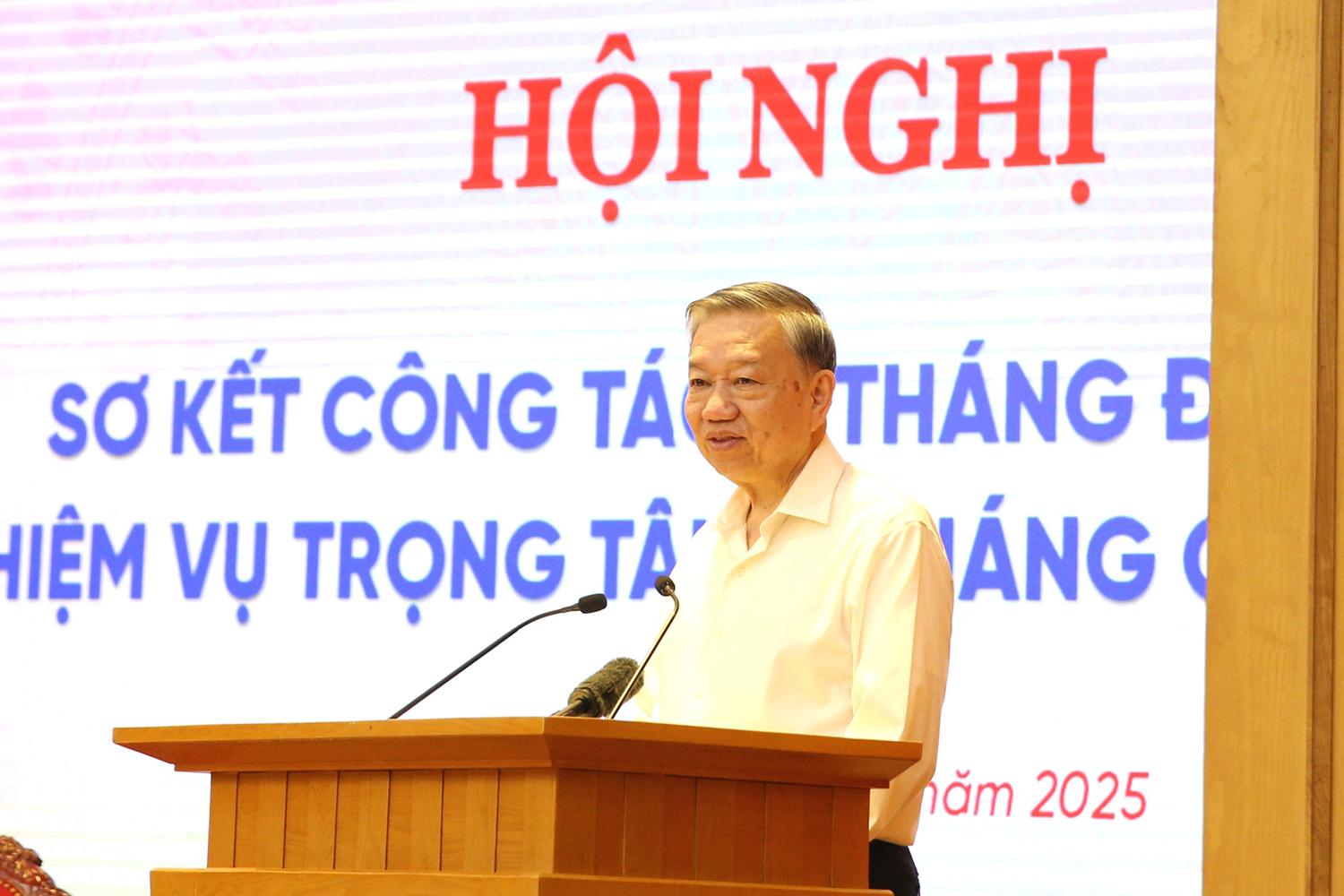Tổng Bí thư Tô Lâm phát biểu chỉ đạo tại hội nghị. baochinhphu.vn