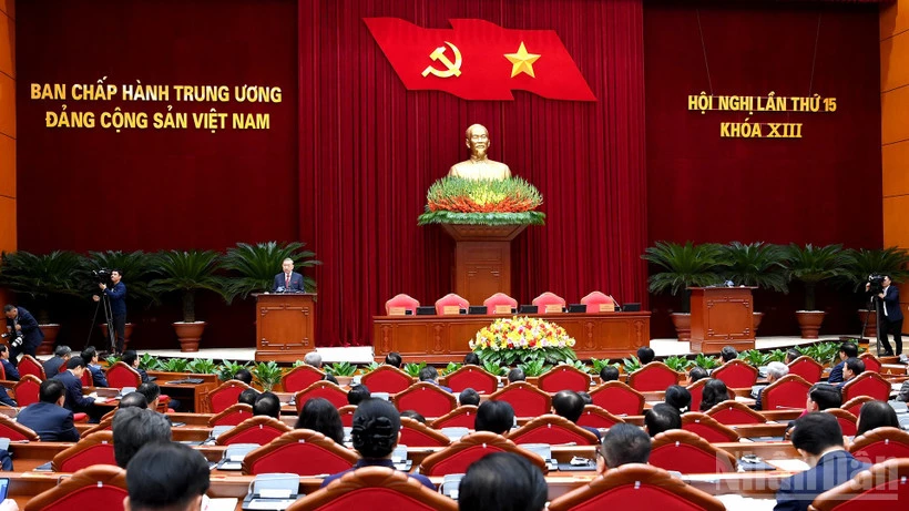 Quang cảnh phiên bế mạc hội nghị. 