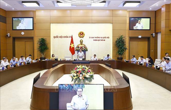 Chủ tịch Quốc hội Trần Thanh Mẫn phát biểu bế mạc phiên họp. Ảnh: Doãn Tấn/TTXVN  