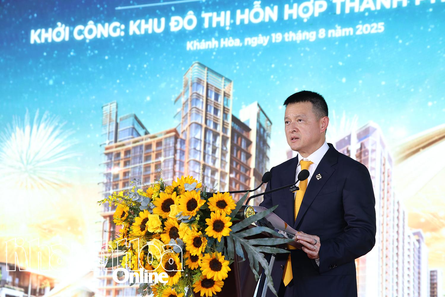 Ông Đặng Minh Trường - Chủ tịch Hội đồng quản trị Tập đoàn Sun Group phát biểu tại lễ khởi công.