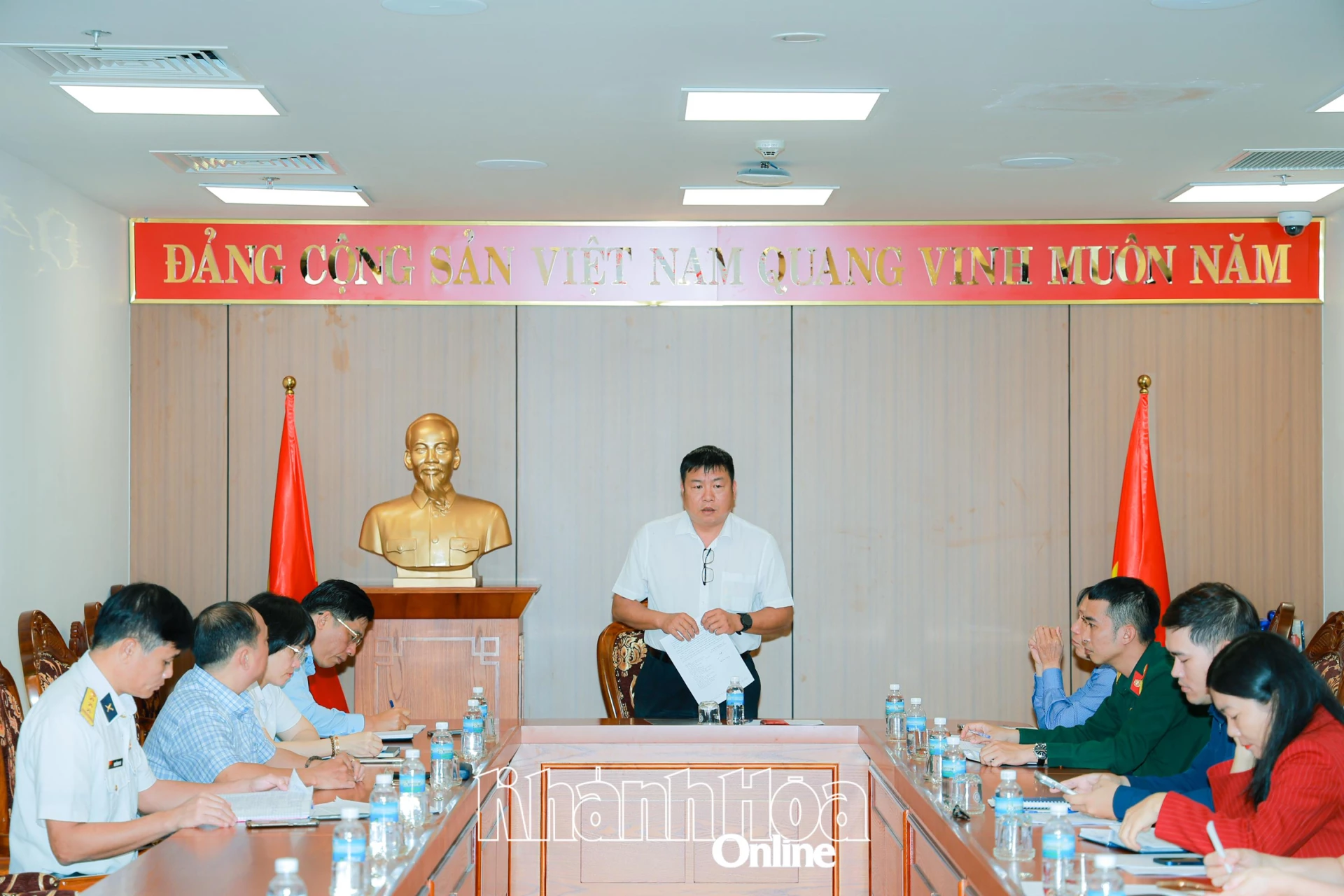 Đồng chí Võ Hoàn Hải phát biểu kết luận tại cuộc họp.    