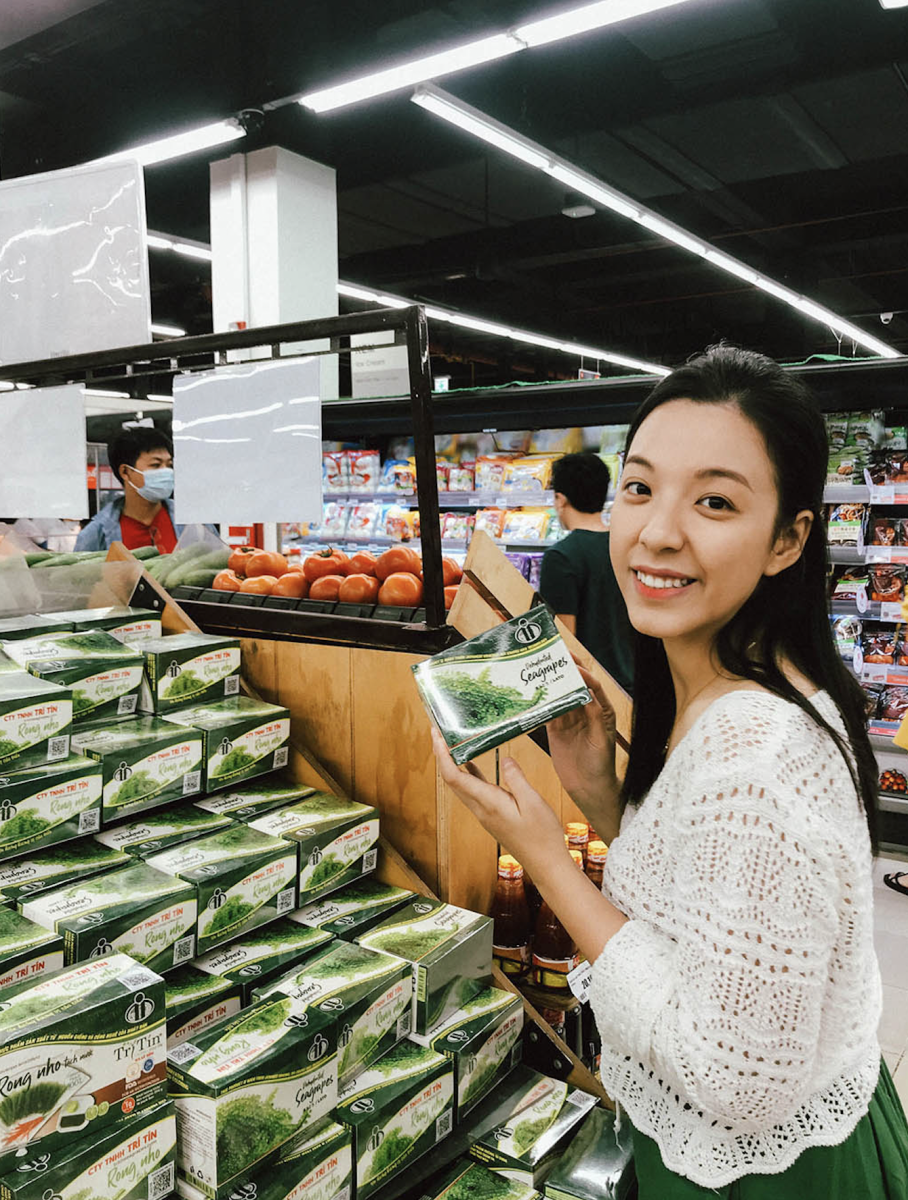 Sản phẩm rong nho của Công ty TNHH Trí Tín được bán ở siêu thị Nhật Bản.